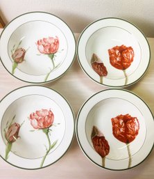 Vintage Villeroy & Boch China Flora Country Collection 4 Soup Bowls    (DL91)