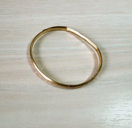 Vintage 14k Gold Hollow Bangle  Bent Out Of Shape   (DL92)