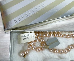 Vintage Faux Pink Pearls By Richelieu Japan 30  (DL110)