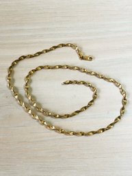 Vintage Sterliing Silver With Gold Overlay Twisted Helix Chain Necklace  (DL112)