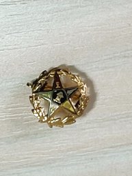 Vintage 10k Gold Eastern Star Masonic Pin   (DL117)