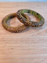 Pair Of Vintage Bakelite Bangle Bracelets (ED4)