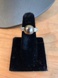 Mikimoto 18K Tahitian Pearl Ring (ED9)