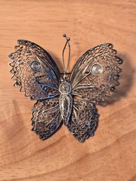 Sterling Silver Antique Victorian Butterly Brooch (ED15)