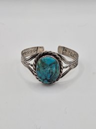 Sterling & Turquoise Navajo Cuff Bracelet (ED41)