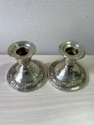 Vintage Alvin S217 Sterling Silver Weighted Candlesticks   (DI 133)