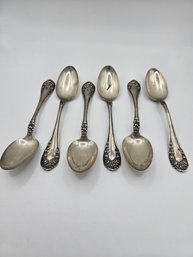 (6) Monogrammed Sterling Silver Spoons (ED16)