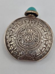 1960's Mexican Sterling & Turquoise Perfume Bottle (ED44)