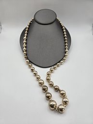 Sterling Silver Graduated Bead Necklace (ED56)