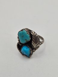 Sterling And Turquoise Navajo Ring Size 8.5