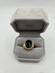 14K Black Obsidian/Onyx Ring (ED61)
