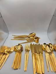 Stanley Roberts Gold Electroplated Flatware (EM65)