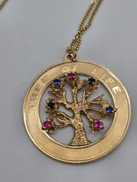 14K Yellow Gold Tree Of Life Pendant (EL5)