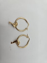 10K Yellow Gold Dolphin Hoop Earrings (E6)