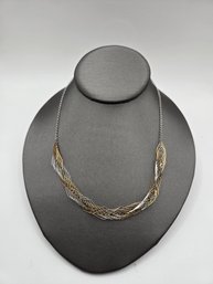 Sterling & 10K Yellow Gold Wire Necklace (EL28)