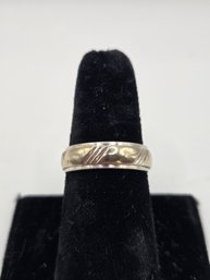 14K White Gold Men's Wedding Band (EL33)