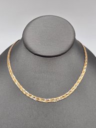 3 Tone 14k Gold Braided Choker (EL37)