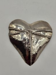 Sterling Silver Artisan Heart Brooch (EL42)