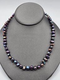 Natural Black Pearls With 14k Clasp (EL56)