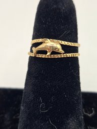 10K Yellow Gold Dolphin Toe Ring (EL76)