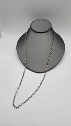 Sterling Silver Oval Curb Chain Necklace (EL86)