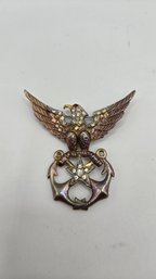 Vintage Marcel Boucher Eagle Star And Anchor Brooch (EL90)