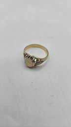 14K Yellow Gold Starburst Signet Ring (EL91)
