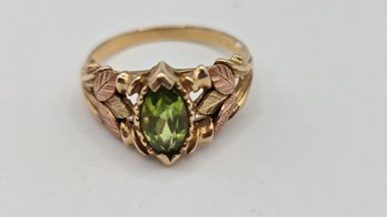 10K Rose And Yellow Gold Peridot Ring (EL100)