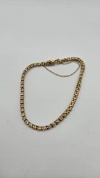 14K Yellow Gold And Diamond Chip Tennis Bracelet (EL107)