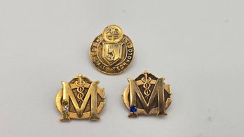 (3) 10K Yellow Gold Medical Service Awards (EL113)