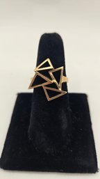14K Yellow Gold Geometric Ring (EL117)