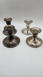 (2) Pair Of Sterling Silver Candle Holders (EL125)