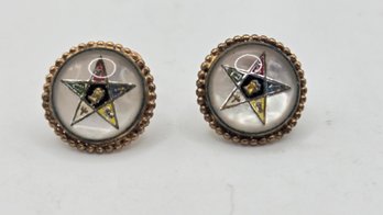 Vintage Eastern Star Masonic Earrings (EL143)