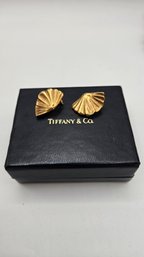 Tiffany & Co. 18K Shell Clip Earrings (EJ153)