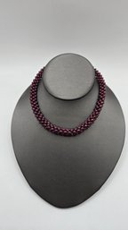 Vintage Indian Garnet Cluster Necklace (EJ164)