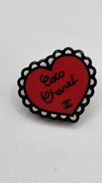 Chanel CC Coco Heart Pin (EL167)