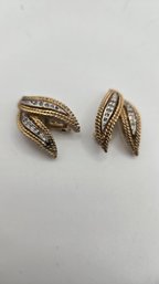 Vintage Panetta Rhinestone Clip Earrings (EJ183)