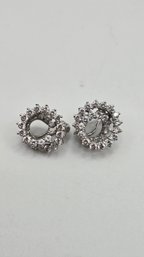 Vintage Rhinestone Swirl Earrings (EJ185)