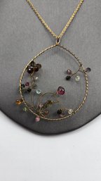 Scuptural Gemstone Necklace (EJ187)