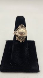 Sterling Art Nouveau Poppy Orb Ring (EL201)