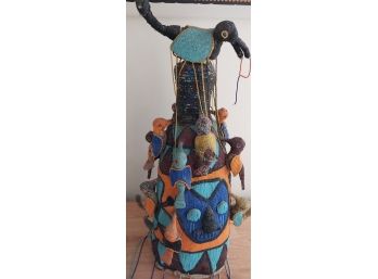 Yoruba Nigerian Large Decorative Beaded Headpiece (P-179)