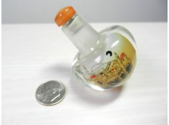 Vintage Reverse Painted Glass Dreidel Bottle   (DP59)