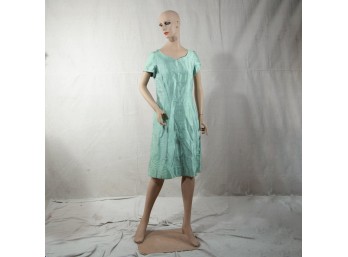 Green Silk Sheath Dress, 1950s