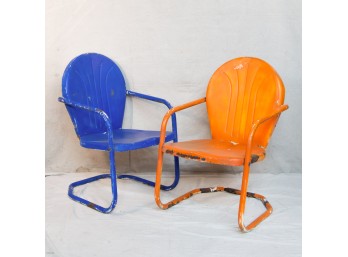 2 Steel Shott Lawn Chairs