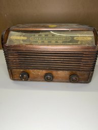 Vintage Police Radio Wood Cabinet Tube Radio