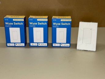Lot Of 4 Wyze Smart Wi-Fi Single Pole Light Switches