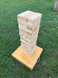 Life-Size Giant Wooden Jenga-Style Tumbling Tower With Custom Base