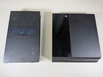 Sony PlayStation 2 Fat SCPH-39001 & PlayStation 4 Original Console Lot *Broken* -For Parts Or Repair
