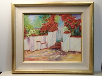 The Garden Steps Acrylic Painting By Simone