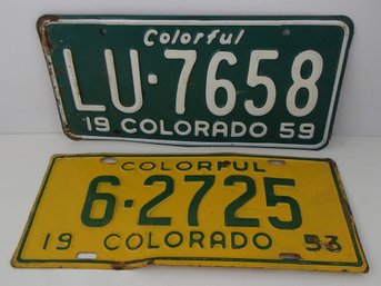 Colorful Colorado 1953 & 1959 License Plates